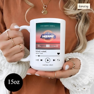 Custom Song Name Mug, Personalized Music Player Mug, Custom Photo & Lyrics Mug, Favorite Artist Mug, Music Lover Gift, Music Concert Fan Mug