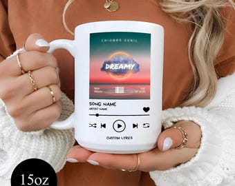 Custom Song Name Mug, Personalized Music Player Mug, Custom Photo & Lyrics Mug, Favorite Artist Mug, Music Lover Gift, Music Concert Fan Mug