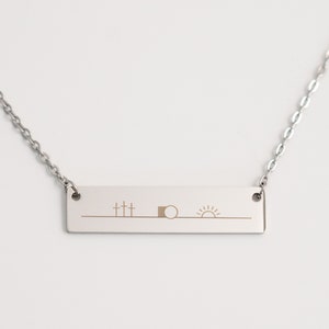 Christian Easter Stainless Steel Necklace: Laser Engraved Resurrection