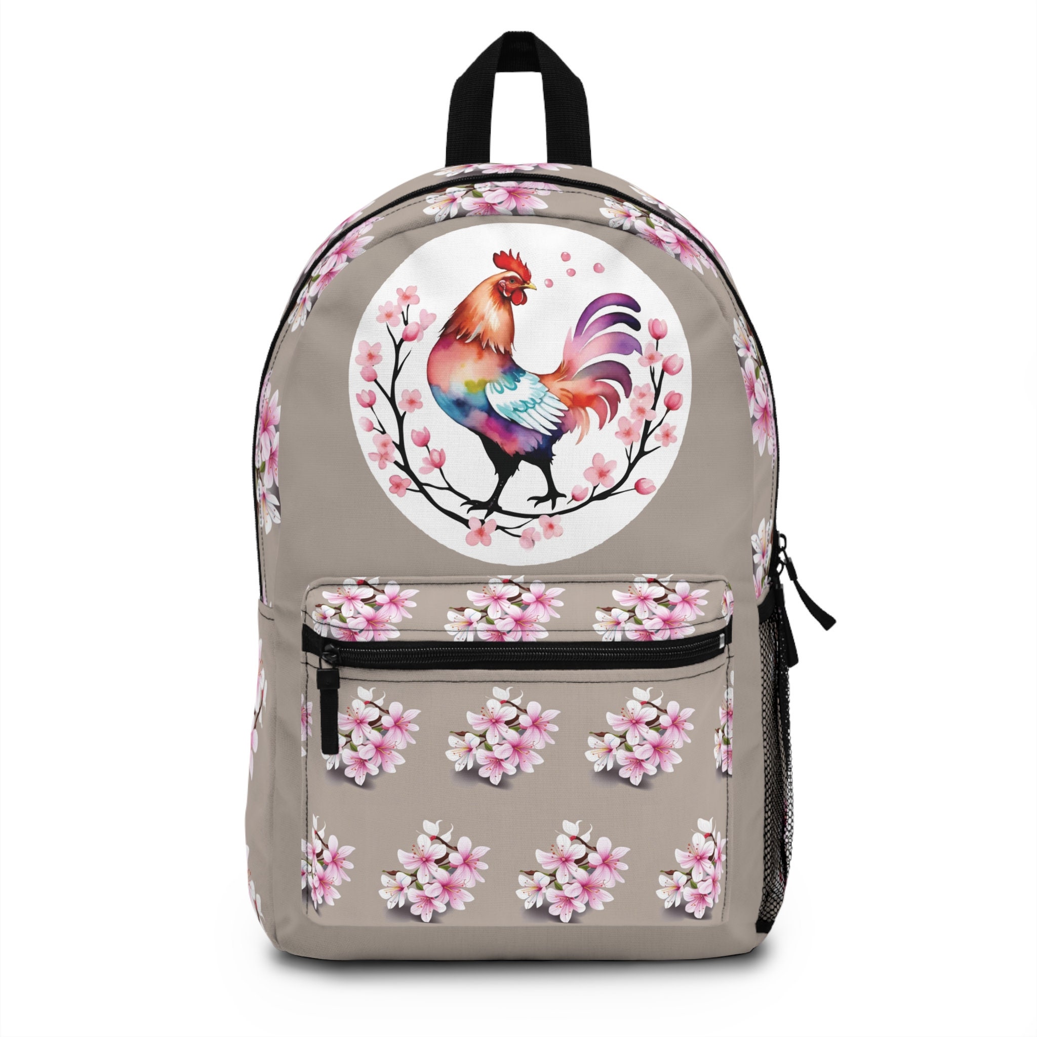 Sac à dos poulet sac coq poulet aquarelle art cartable poulet