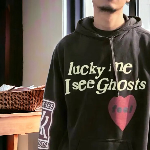 Kanye West Handcrafted Hoodie 2021 Harajuku Graffiti Letter Printed Hoodies - Men's Lucky Me I See Ghosts Hooded Sweatshirt - Artisanal