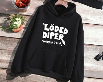 Sudaderas con capucha Loded Diper World Tour hechas a mano - Diario de un niño débil Sudaderas Hip Hop Rap - Ropa de lana cálida con capucha de manga larga unisex