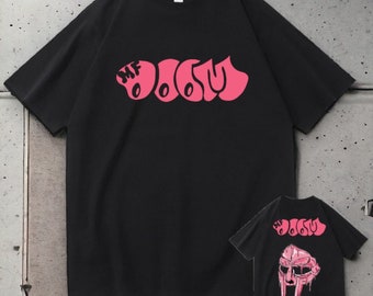 Camiseta gráfica única de MF Doom & Madlib Madvillain de doble cara - Camiseta única unisex de ajuste holgado de hip hop - Mezcla de algodón polar - Amante de la música