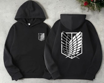 Unique Attack on Titan Hoodie - Unique Anime Streetwear Pullover for Men and Women - Harajuku Shingeki no Kyojin Sweatshirt Summer Unisex