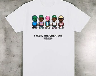 Camiseta con estampado gráfico de Tyler the Creator hecha a mano - Vintage Y2K Flower Boy Tee Unique Hip Hop Skateboard Camisa de algodón para hombres y mujeres