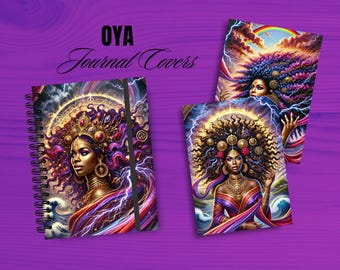 Okładki dzienników inspirowane Oya | Pobierz cyfrowo Bold AI | Sztuka duchowa