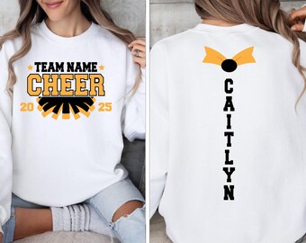 Custom Cheer Team Name Sweatshirt, Personalized Cheer Sweatshirt, Cheer Competition Outfit, Game Day Sweatshirt, Mascot Sweatshirt