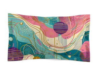 Vintage-Inspired Abstract Pillowcase - Retro Home Decor - Colorful Cushion Cover