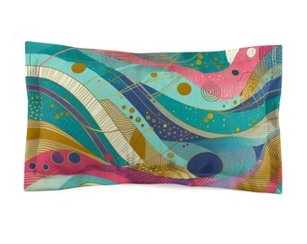 Vintage-Inspired Abstract Pillowcase - Retro Home Decor - Colorful Cushion Cover l Retro Pillowcases