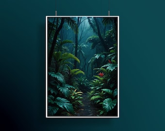 Fantasy Jungle Poster, Dungeons and Dragons Wall Art (Digital Download)