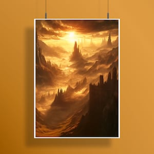 Dungeons and Dragons Poster Wall Art, Fantasy Artwork, Dnd Poster, DnD Wall Art, Fantasy Poster, Sunset Wall Art, D&D Artwork