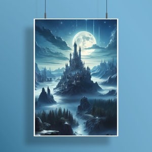 Dungeons and Dragons Poster Wall Art, Fantasy Artwork, Dnd Poster, DnD Wall Art, Fantasy Poster, Castle Wall Art, D&D Artwork