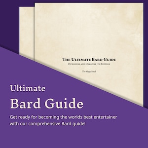 Ultimate D&D Bard Guide Dungeons and Dragons Toolkit for Building a Bard DnD Guide Dungeon Master Guide, Fantasy World Guide