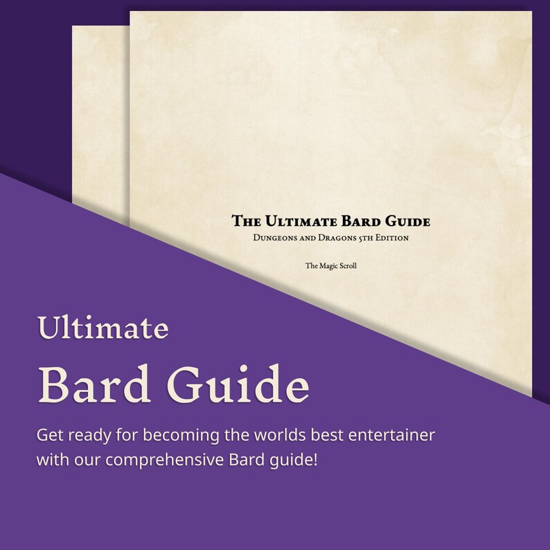 D&D 5e Bard Guide, Dungeons and Dragons Toolkit (digital Download) - Etsy