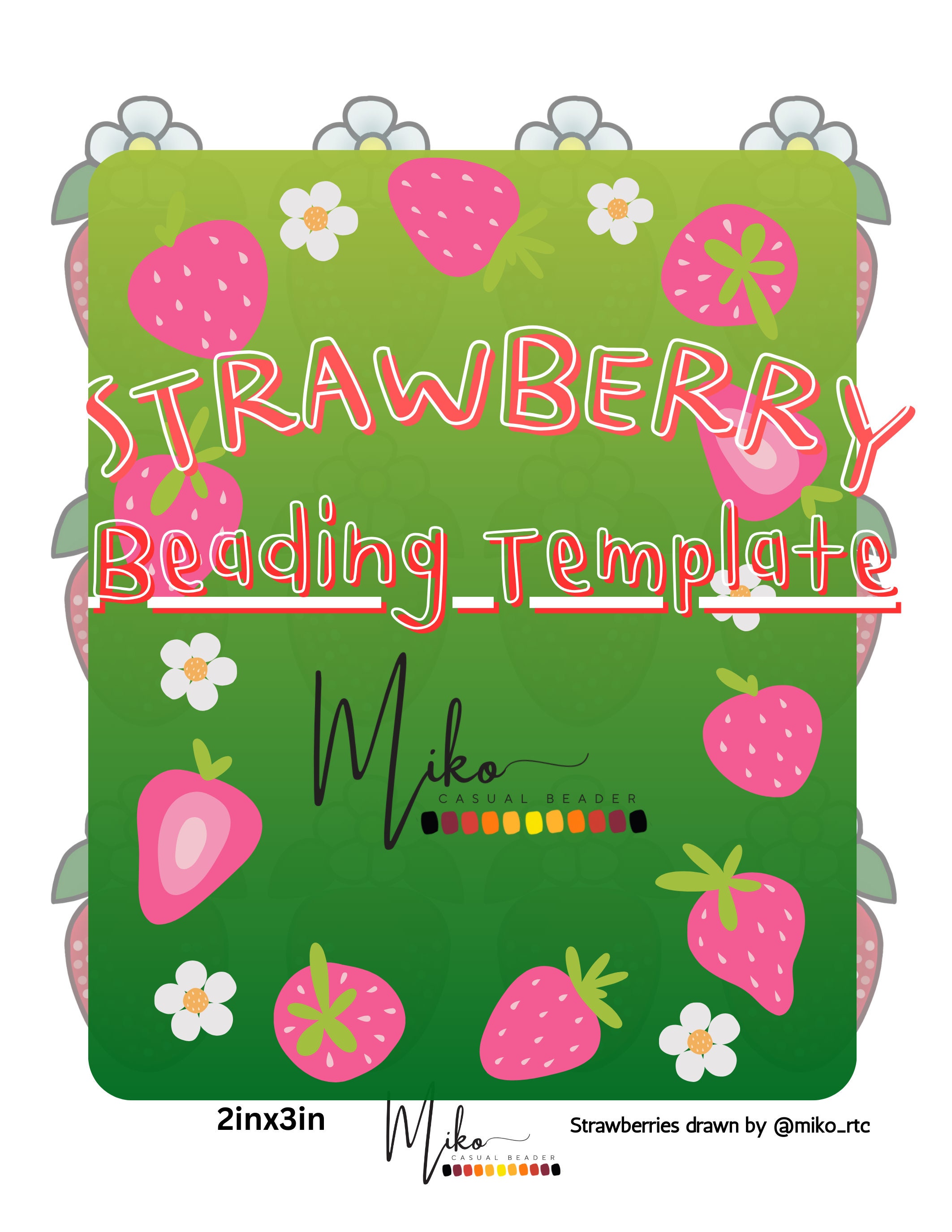Strawberry Beading Template Etsy