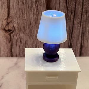 Miniature Dollhouse Lamp, Miniature Lamp, Modern Miniature Table Lamp with Light