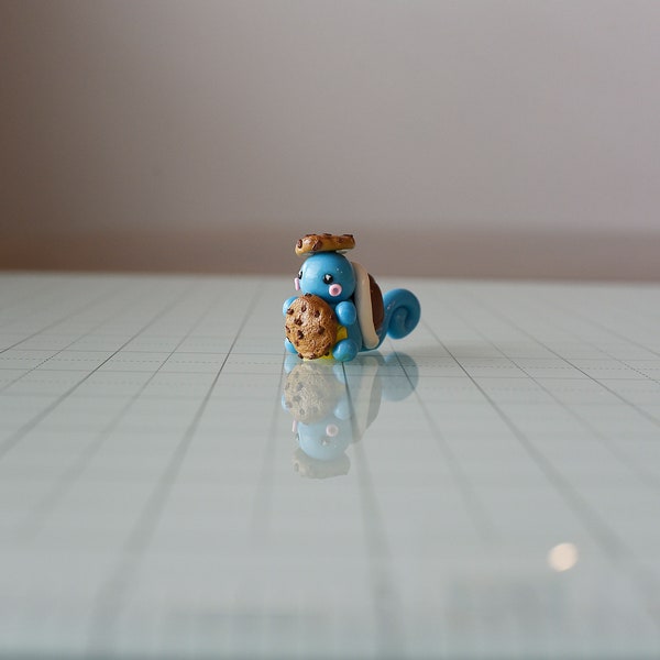 Mini Polymer Clay Figure Desk Buddy - Chocochip Squirtle