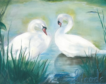 Courting Swans Giclée Print
