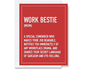 Work Bestie Definition Greeting Card