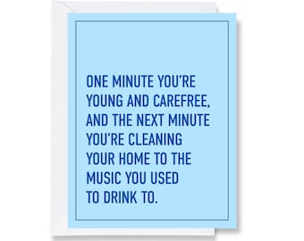Cleaning to Drinking Music Greeting Card
