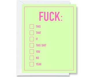 Fuck Checklist Greeting Card