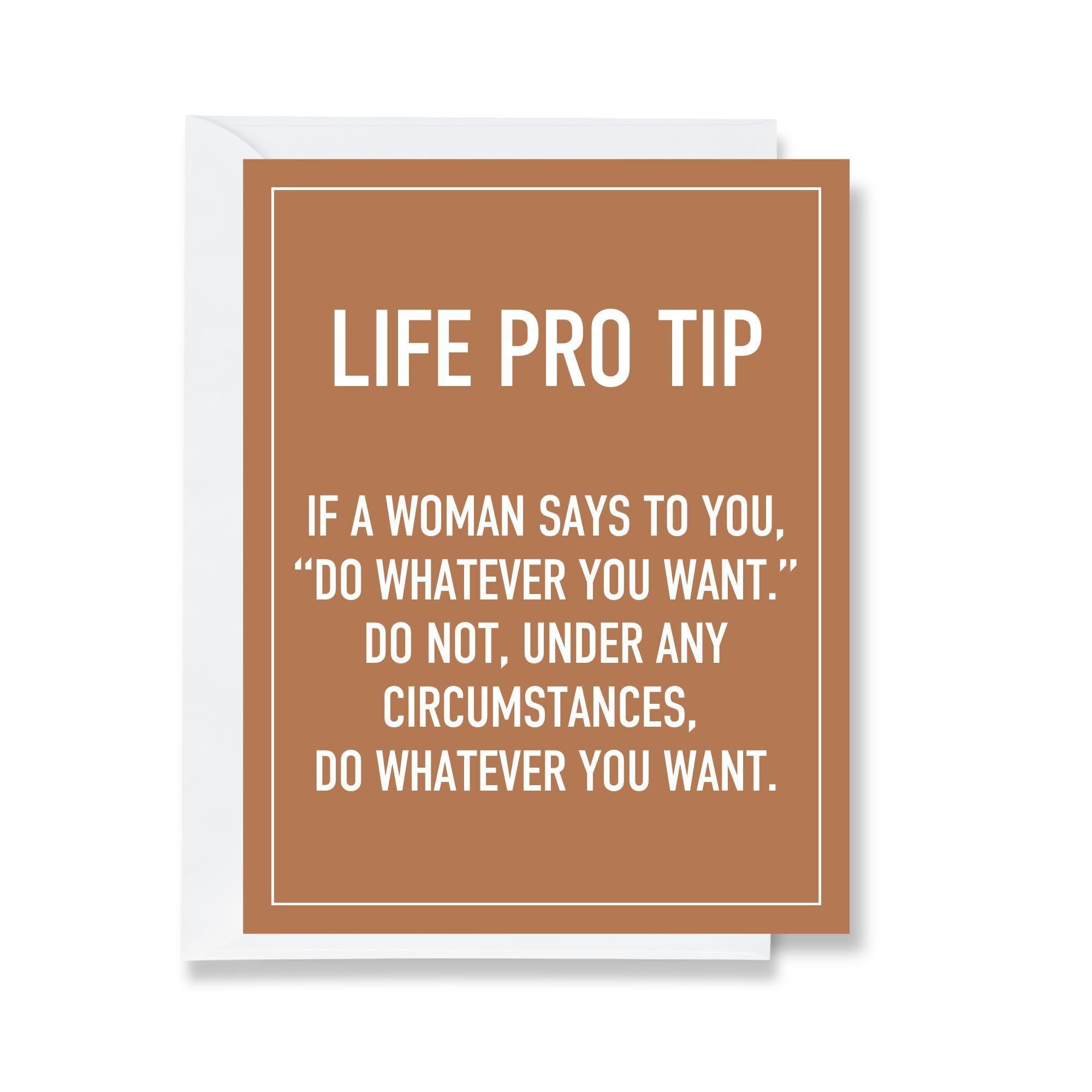 Life Pro Tip Greeting Card - Etsy