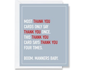 Thank You Four Times Greeting Card