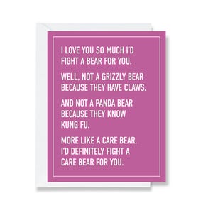 Fight a Bear Greeting Card