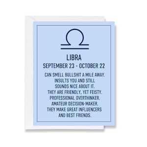 Libra Zodiac Greeting Card