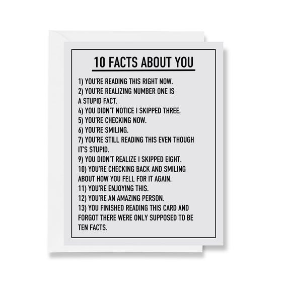 10 Facts About You Greeting Card - Etsy 10 Facts About You Greeting Card - Etsy