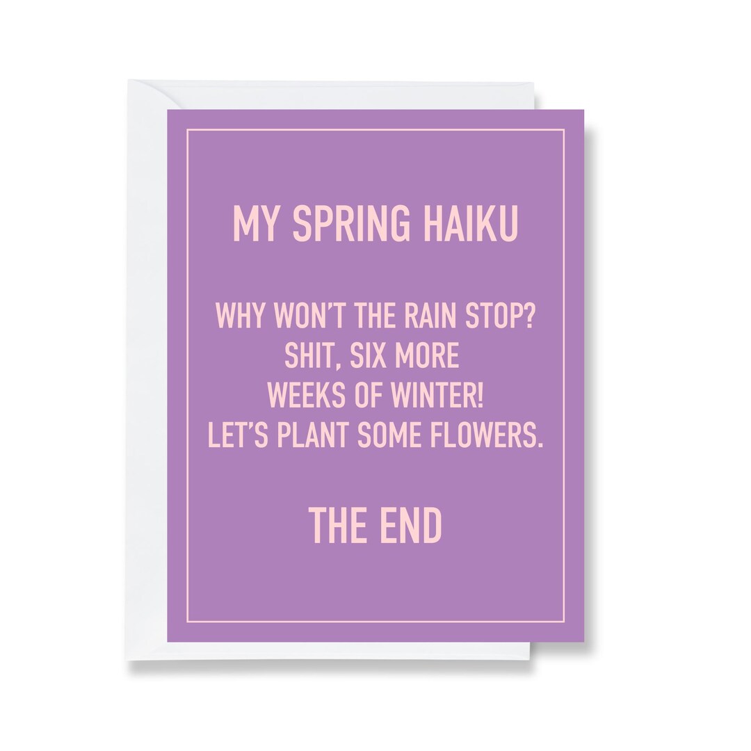 Spring Haike My Spring Haiku Greeting Card - Etsy