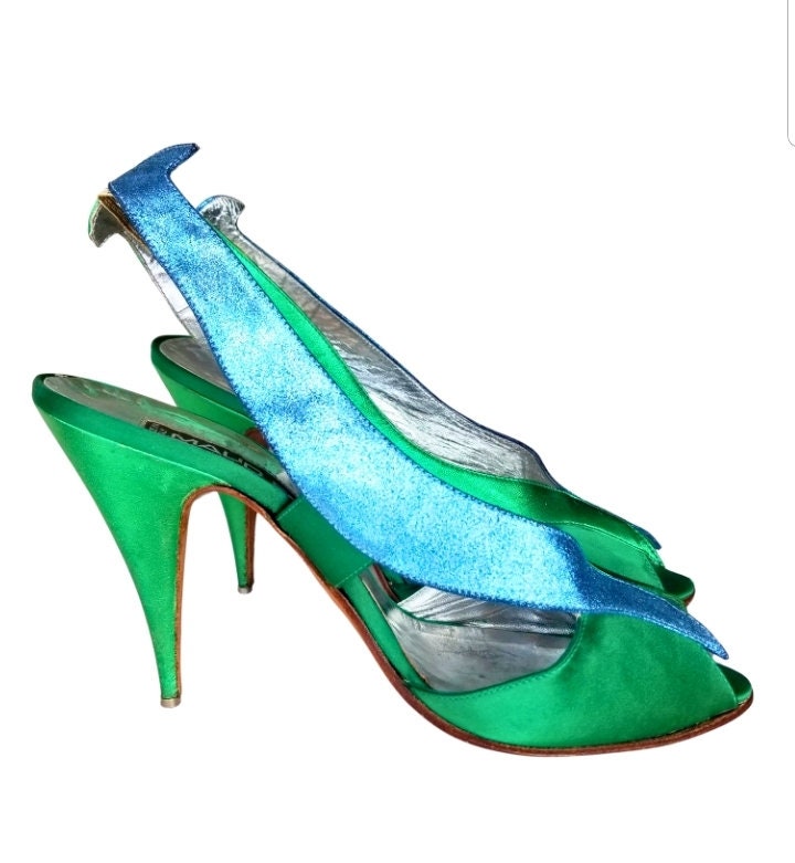 Emerald Green Vintage Strappy Heels - Timeless Chic main image 0