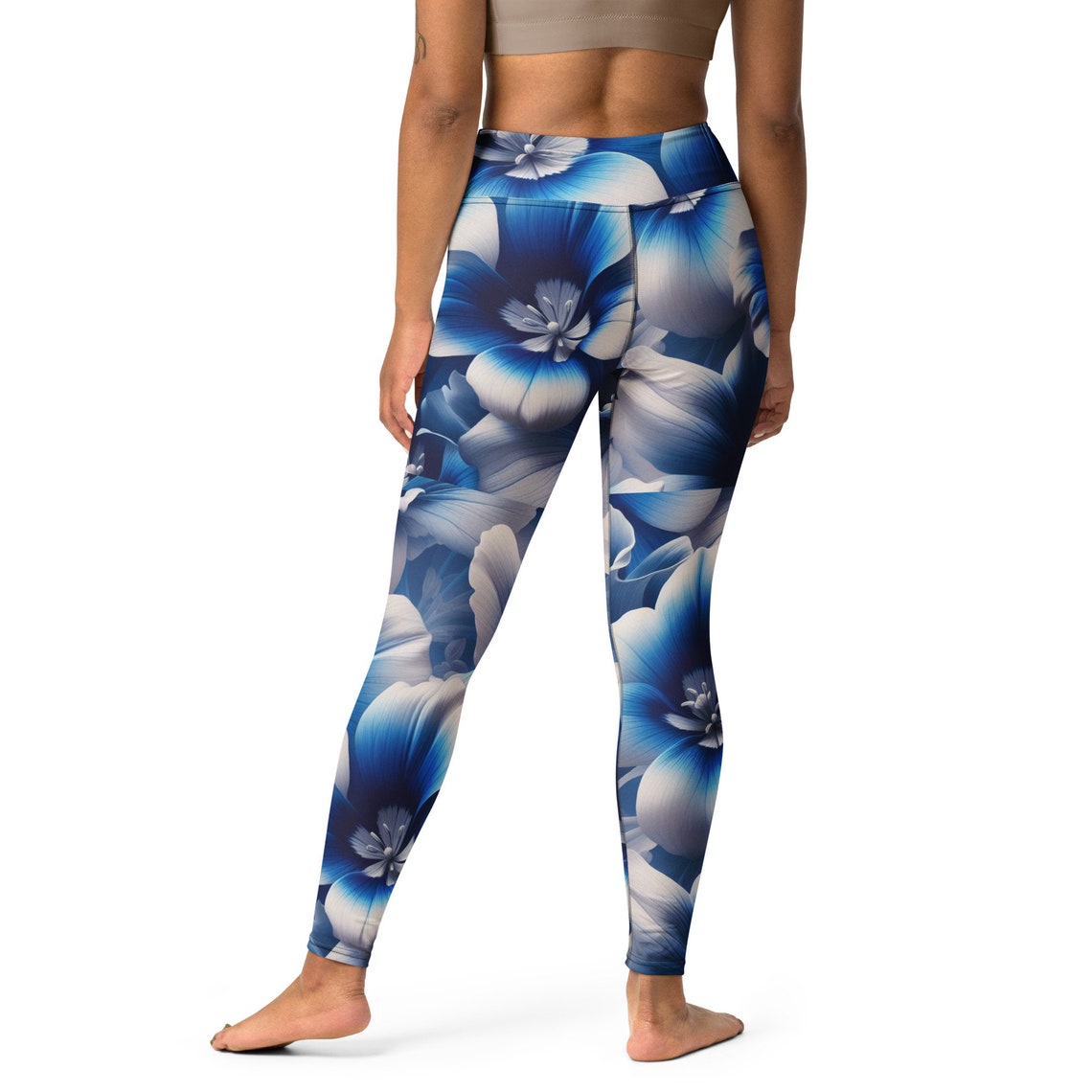Blue Vintage Floral Print Men's Leggings main image 0
