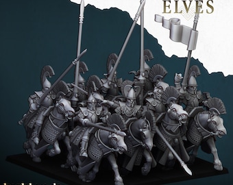 Aegean Elves Mounted Lances - Highlands Miniatures