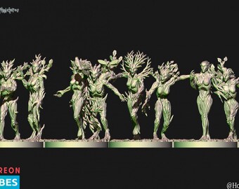 10 Forest Elf Dryad Unit - HoloMiniatures