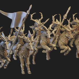 Wood Elf Deer Cavalry - Ilhadiel Miniatures