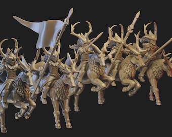 Wood Elf Deer Cavalry - Ilhadiel Miniatures