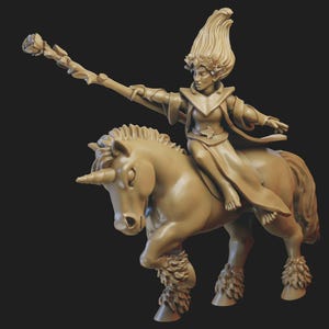 Mounted Wood Elf Mage - Ilhadiel Miniatures