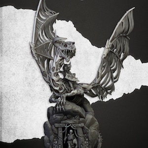 Vampire Lady on Zombie Dragon - Highlands Miniatures