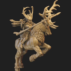 Wood Elf Noble on Great Stag - Ilhadiel Miniatures