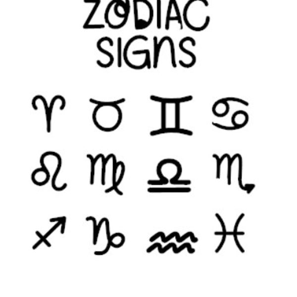 Zodiac SIgn (Pick 1) Vinyl Decal / Car Window & Bumper / Laptop / iPad / Notebook /Macbook/ Tumbler/ Water Bottle / Stanley / Yeti