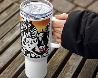 Gothic Skeleton Tumbler, Dark Aesthetic Steel Cup