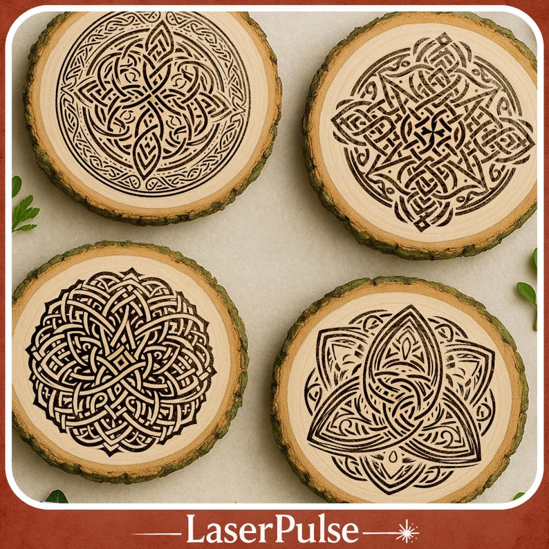 Celtic Knot Engraving SVG PNG Bundle, 4 Irish Gaelic Knotwork Designs ...