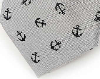 Men's Anchor Necktie - Men's Anchor Tie - Men's US Navy Necktie - Sailing Necktie - Sailboat Necktie - Nautical Necktie - US Navy Gift