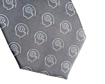 Psychology Necktie - Neurologist for men - Psychiatrist gift for men - Psychiatry necktie - Neurologist Gift - Brain Surgeon gift