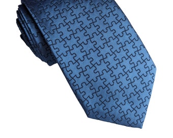 Jigsaw Necktie, Jigsaw Tie, Puzzle Necktie, Puzzle Tie, Puzzles Necktie, Puzzles Tie, Jigsaw Puzzle Necktie, Autism Necktie, Autism Tie, ASD