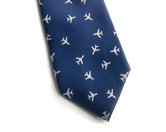 Airplane Necktie - Airplane Tie - Airforce Necktie - Airplane Gift - Pilot Gift - Gift for Pilots - Boeing - Boeing 747 - Flying Gift