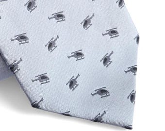 Men's Helicopter Necktie - Men's Helicopter Tie - Helicopter Necktie - Helicopters Necktie - Helicopter gift for men - Helicopter Pilot Gift
