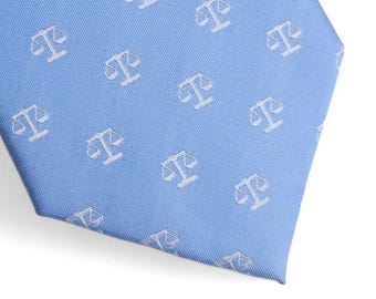 Lawyer Necktie in Light Blue - Law School Necktie - Bar Exam Gift - Law School gift for men - Lawyer gift for men