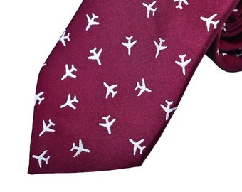 Airplane Necktie - Airplane Tie - Airforce Necktie - Airplane Gift - Pilot Gift - Gift for Pilots - Boeing - Boeing 747 - Flying Gift